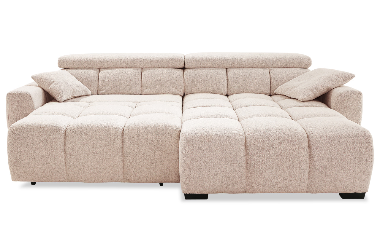 ecksofa lounge rechts 432 04 beige orange frontansicht mit sitzverstellung