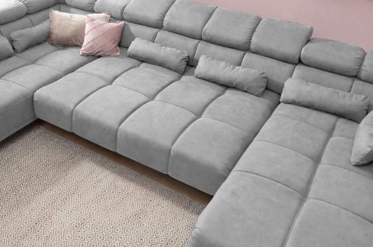 wohnlandschaft speed links stoff lino 122 silber detailansicht