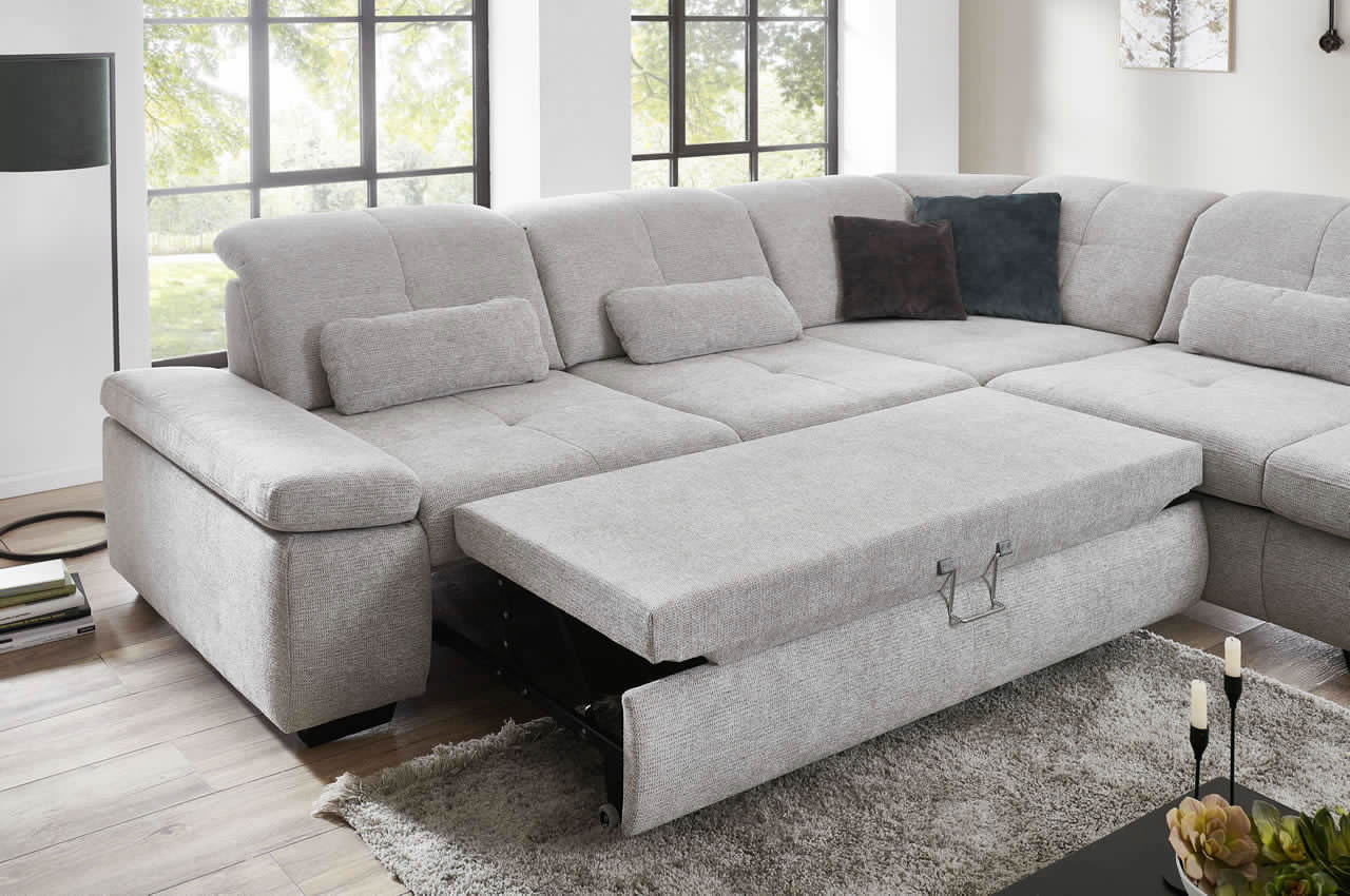 in16012 ecksofa variante rechts stoff famosa ecru milieubild schlaffunktion detailbild