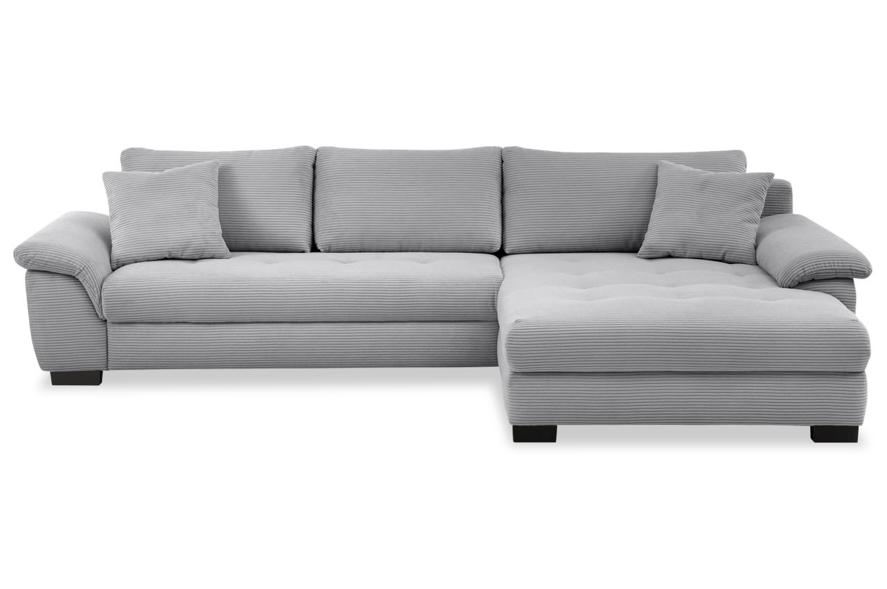 dario ecksofa recamiere rechts cord stripes 8637 grau frontansicht