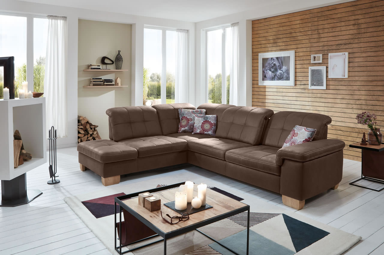 pp la16028 ecksofa links deluxe schoko milieu sitztiefenverstellung