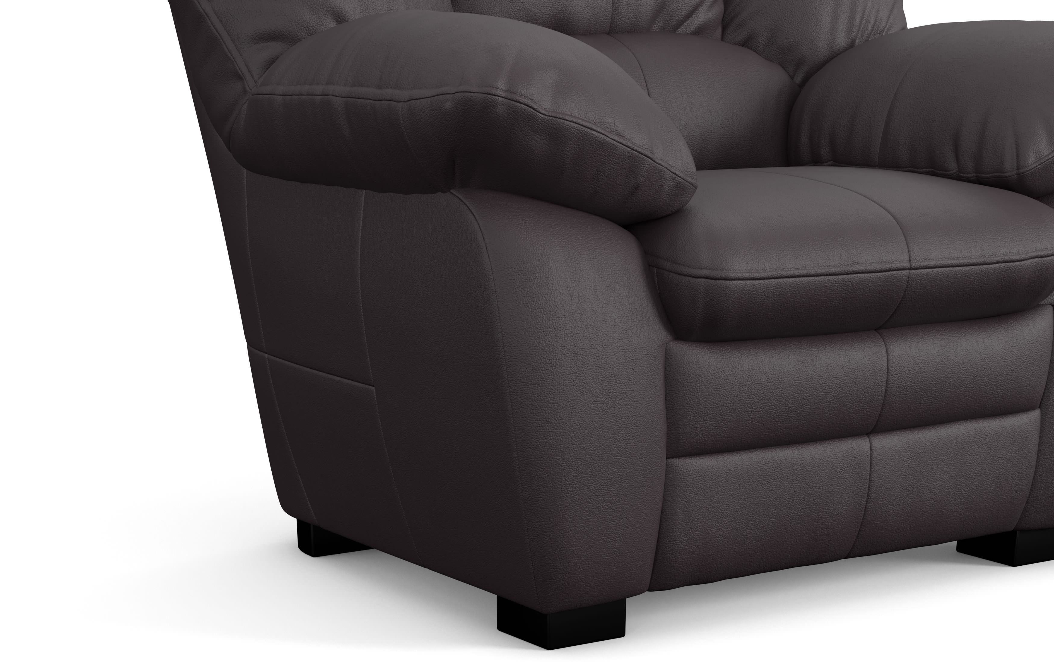 casino sessel von cotta echtleder pampas m9005 dunkelbraun detailbild