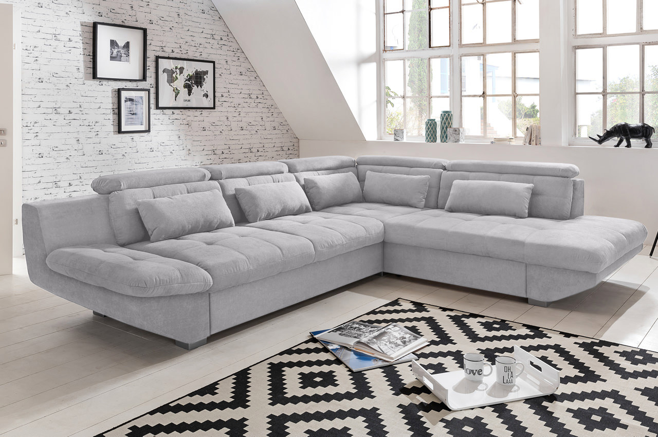 Eternity Ecksofa rechts Boston F009 Silber Milieu Eternity Ecksofa rechts Boston F009 Silber Milieu