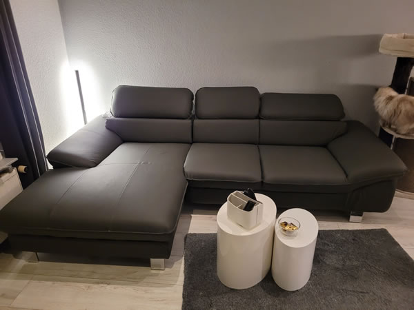 Kundenbild Ecksofa Driver REC Leder COT04 LL M9045 Kundenbild Ecksofa Driver REC Leder COT04 LL M9045
