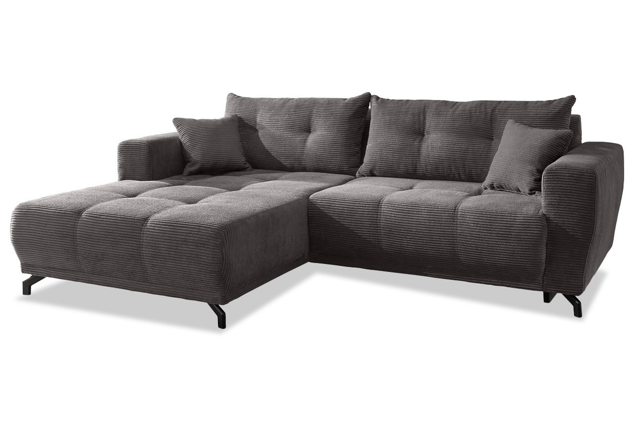 restato ecksofa links cordstoff 4801 grau
