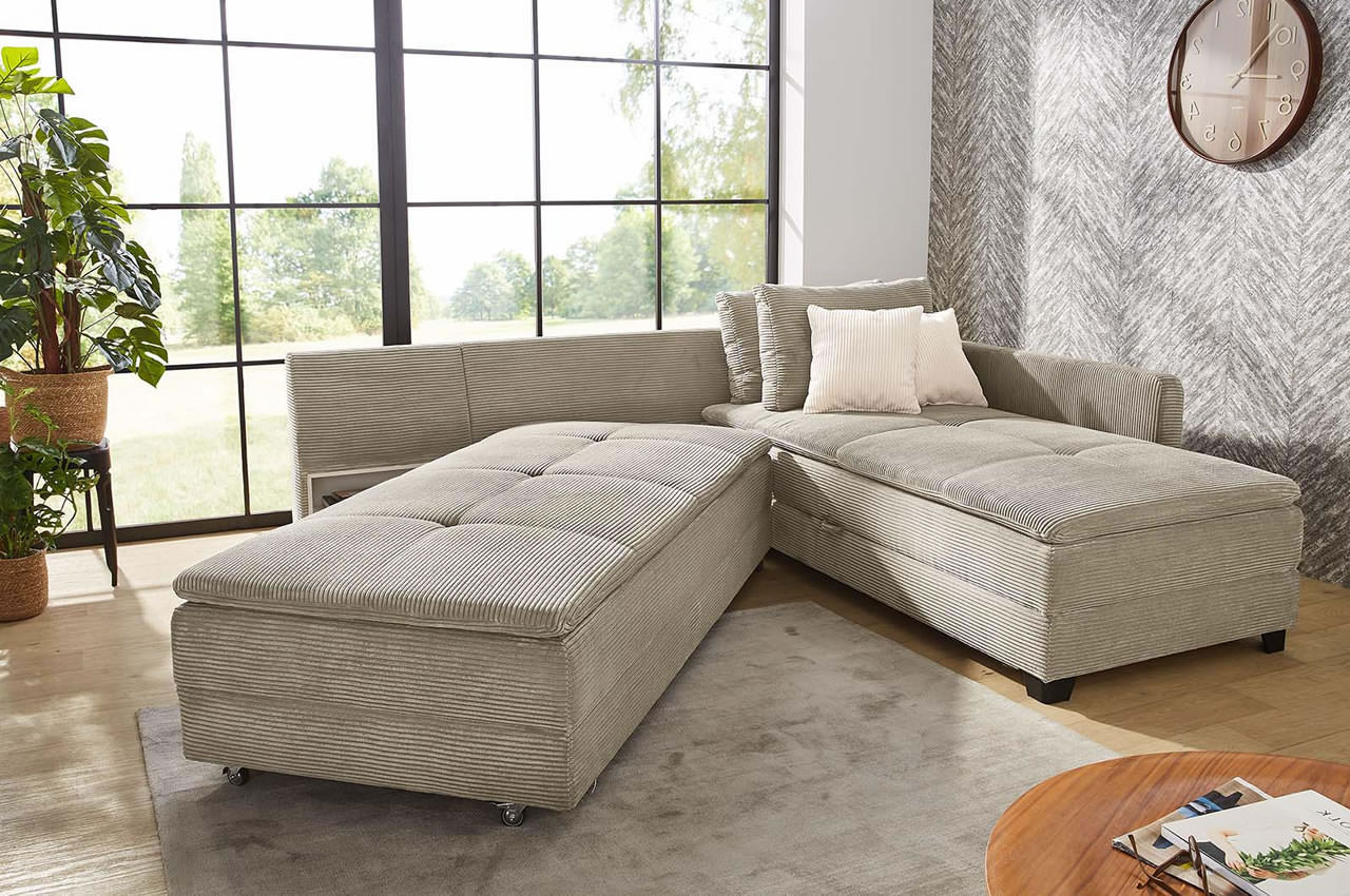 madrid ecksofa rechts modena cord 426 17 greige ambiente funktion 2