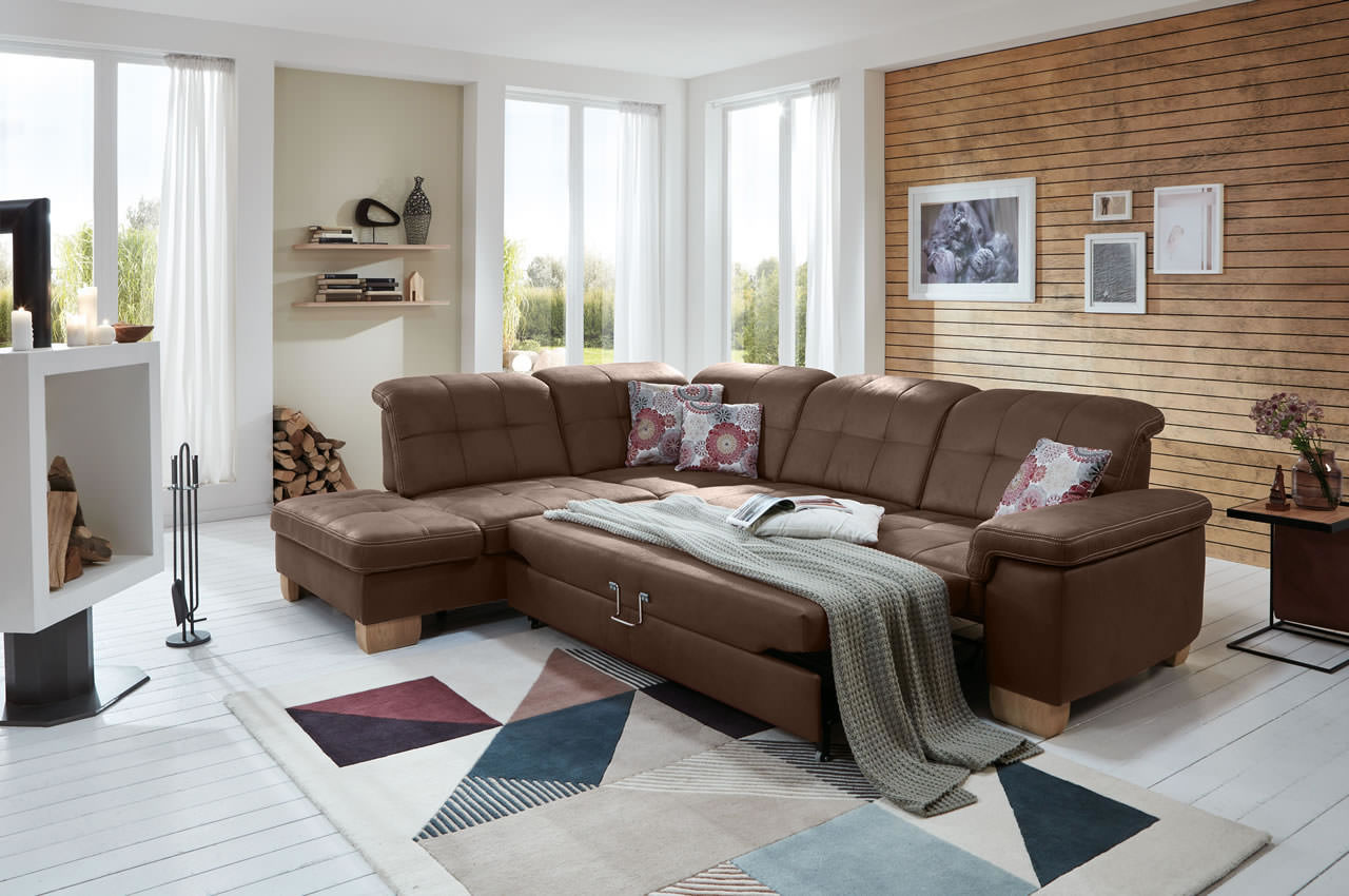 pp la16028 ecksofa links deluxe schoko milieu schlaffunktion
