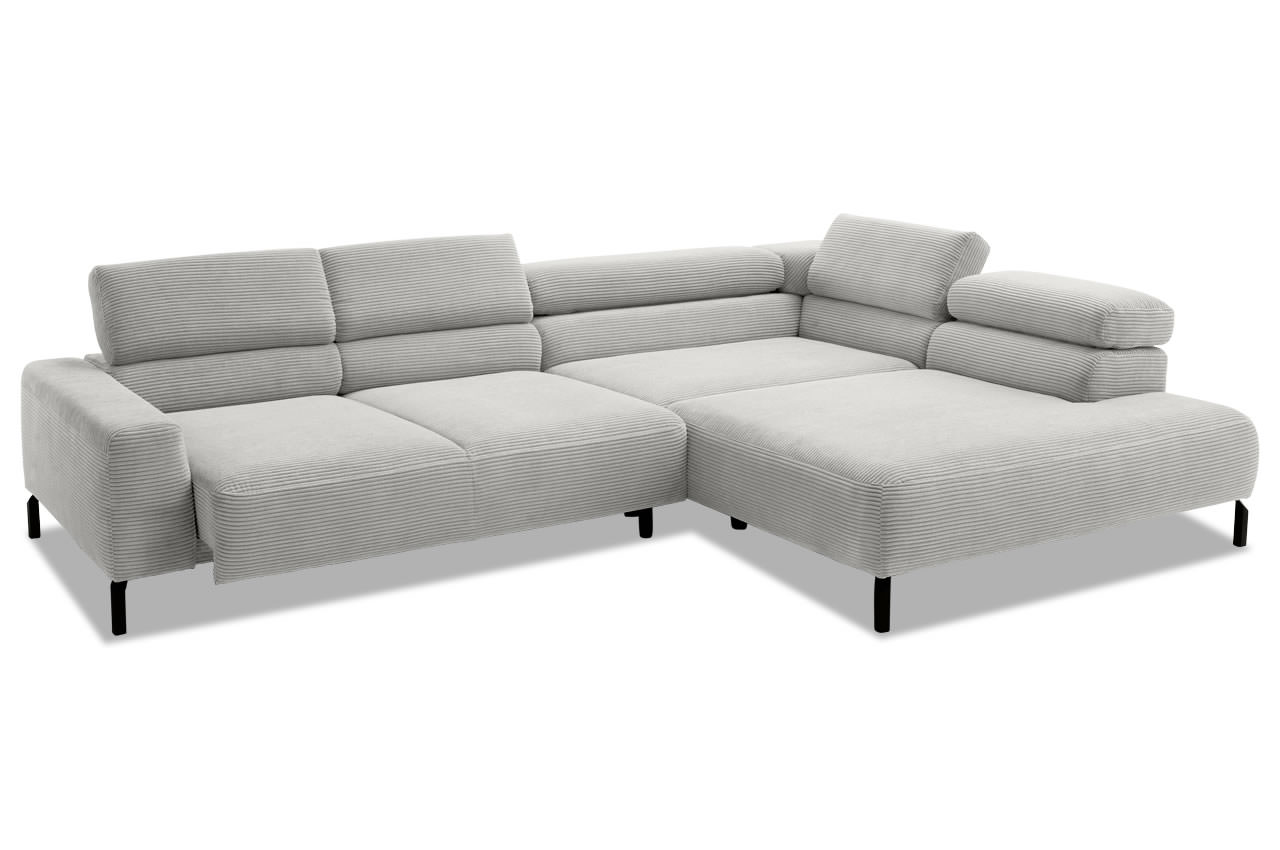 spring ecksofa rechts feincord silber mit sitzvorzug spring ecksofa rechts feincord silber mit sitzvorzug