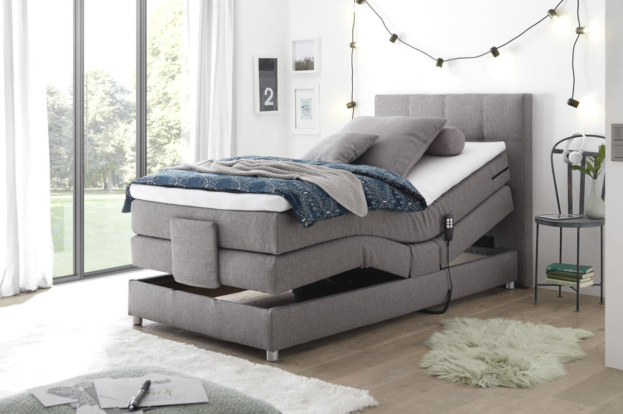 Manolo 100_120 Boxspringbett mit Motor_Artemis 18 silver_Milieu Fkt