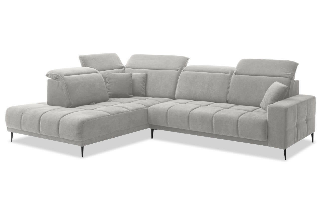 livorno ecksofa mit ottomane links aragon 80 silber kopfteilverstellung livorno ecksofa mit ottomane links aragon 80 silber kopfteilverstellung