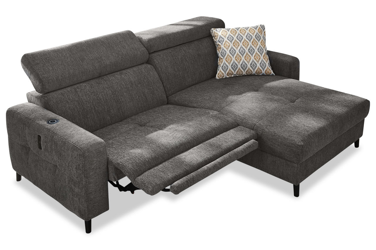 ecksofa doppio rechts stoff 444 09 grau elektrischer relaxsitz 1