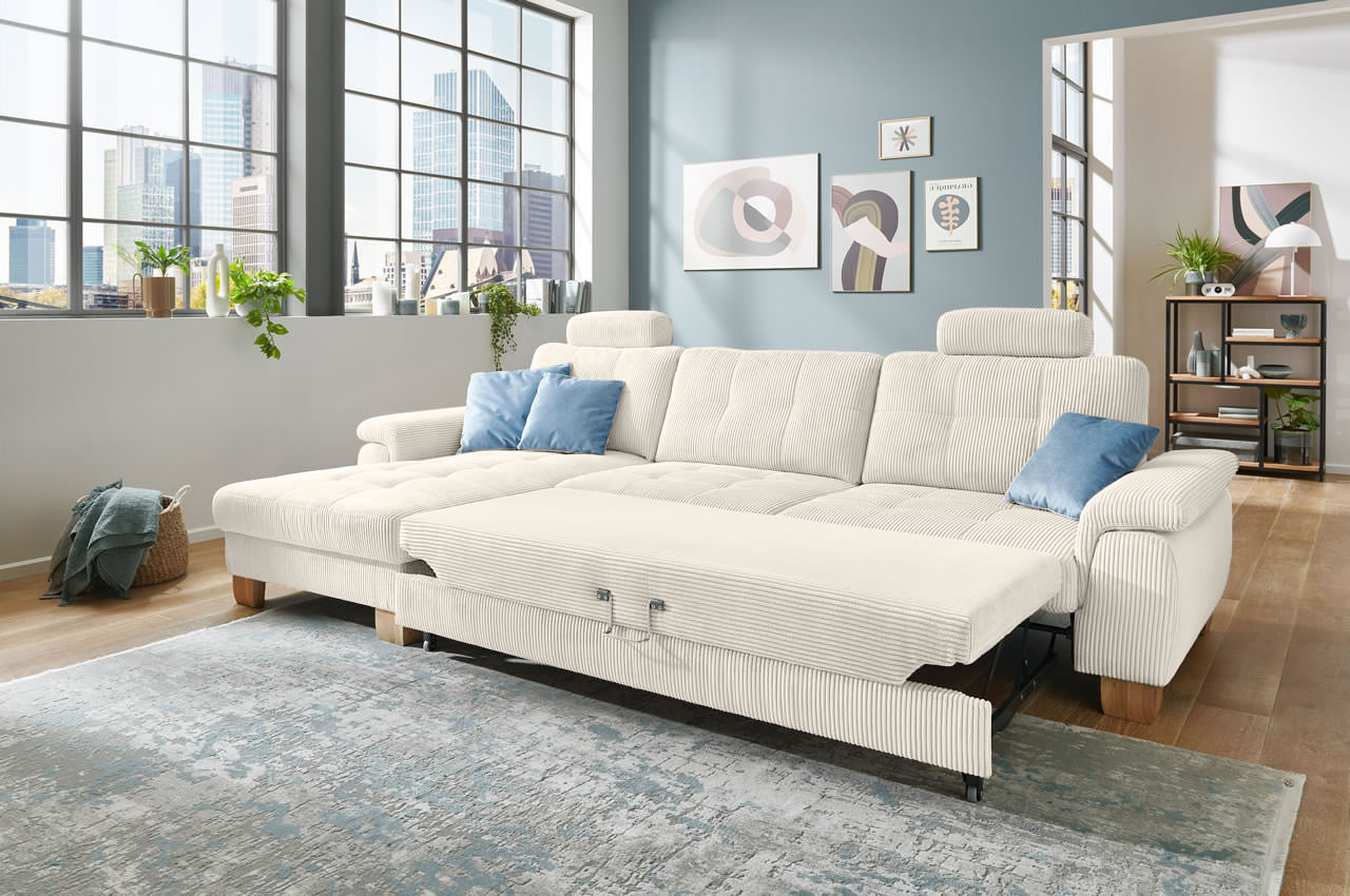 pp la19101 landart ewian ecksofa links cord natur milieu mit schlaffunktion