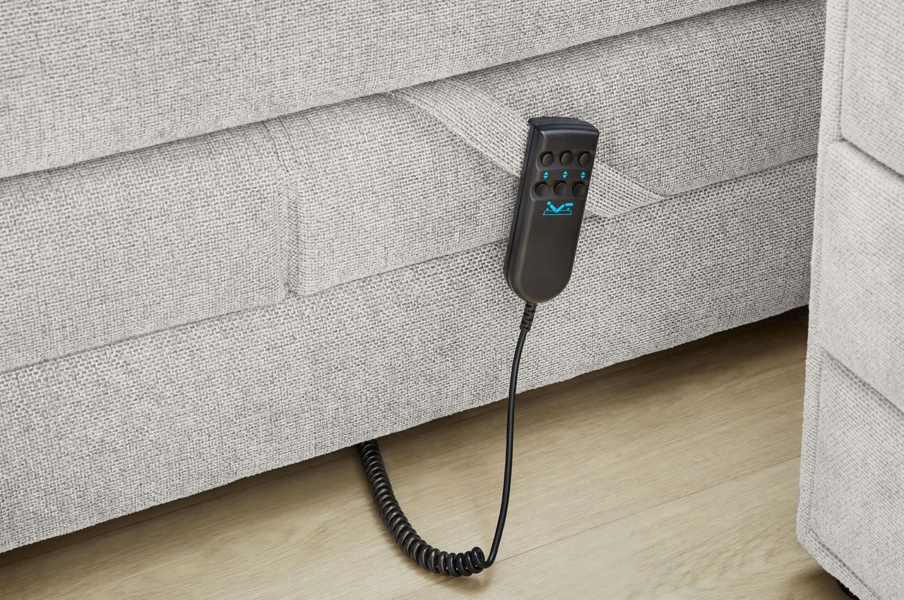 paloma boxspringbett 120x200 microfaser 430 29 hellgrau milieu detailbild fernbedienung