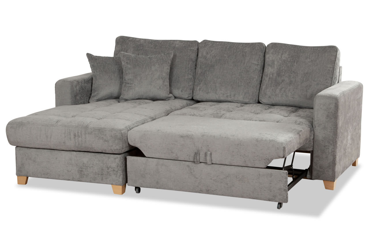 split ecksofa links 6113 hellgrau mit schlaffunktion