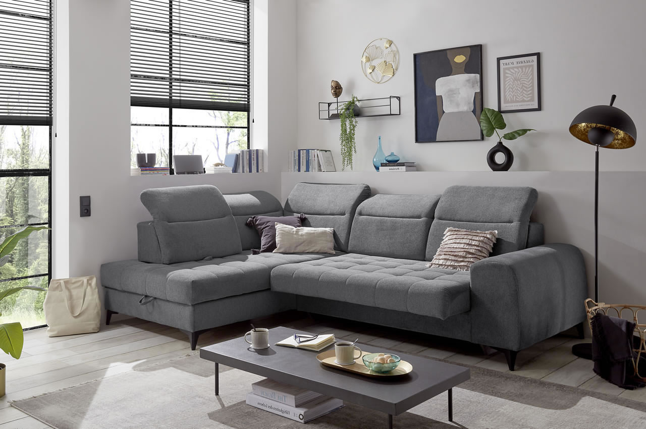 rockdale ecksofa mit ottomane links von ed lifestyle stoff glow farbe 19 anthrazit milieubild mit sitztiefenverstellung