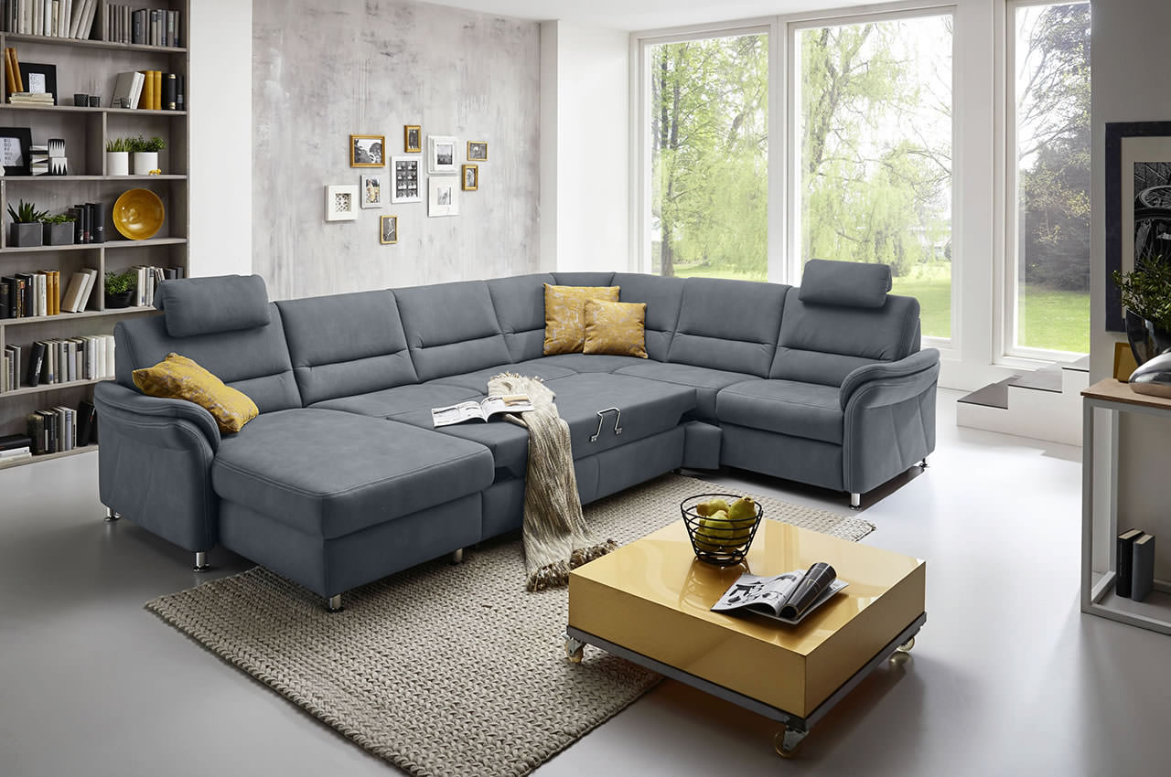 ze em16033 wohnlandschaft variante rechts stoff mammut steel milieubild schlaffunktion ze em16033 wohnlandschaft variante rechts stoff mammut steel milieubild schlaffunktion