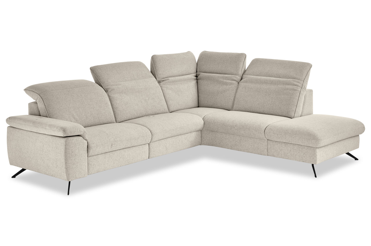 ze em24057 ecksofa rechts stoff cody natur mit kopfteilverstellung
