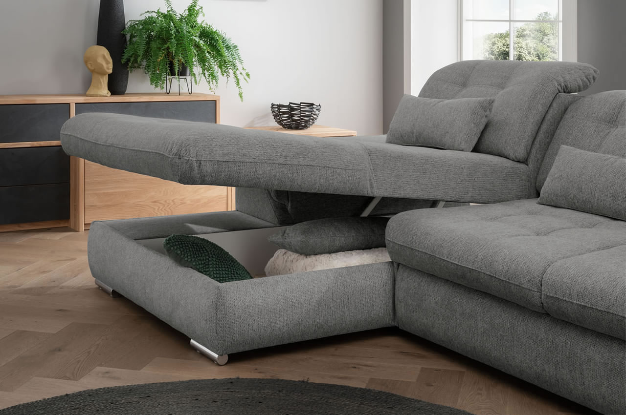 benformato ecksofa rigatti links coroni 9309 dunkelgrau milieu bettkasten