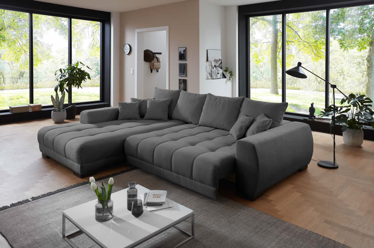mustang ecksofa links stoff holms 18 dunkelgrau milieubild mit funktion