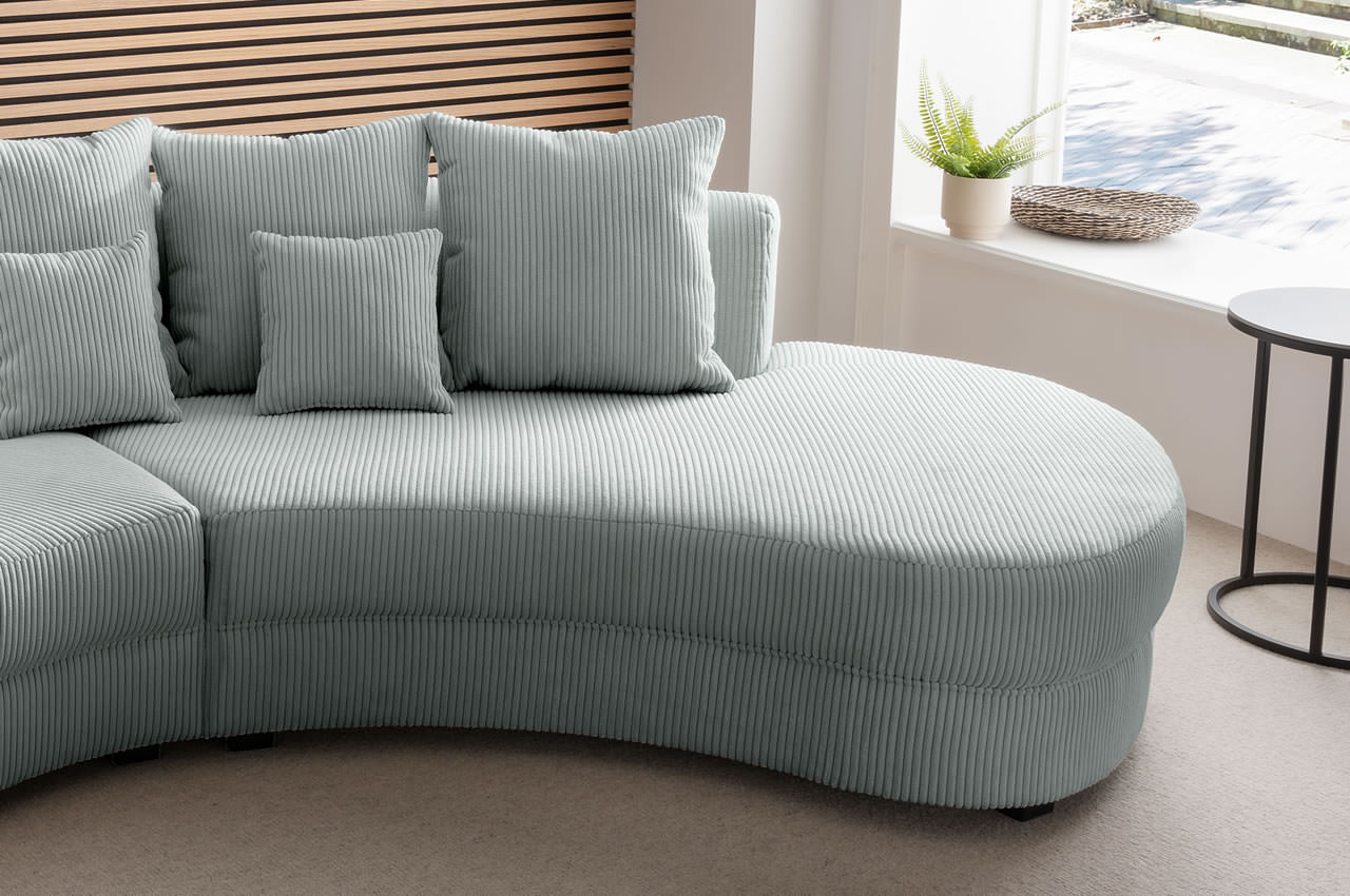 benformato sofa limoncello rechts cord stoff 4803 aqua detailbild ottomane benformato sofa limoncello rechts cord stoff 4803 aqua detailbild ottomane