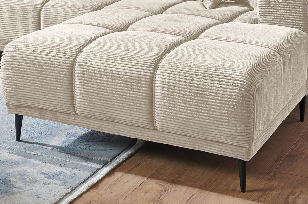 livorno ecksofa mit recamiere rechts cord stoff lincoln 03 beige ambiente sitztiefenverstellung