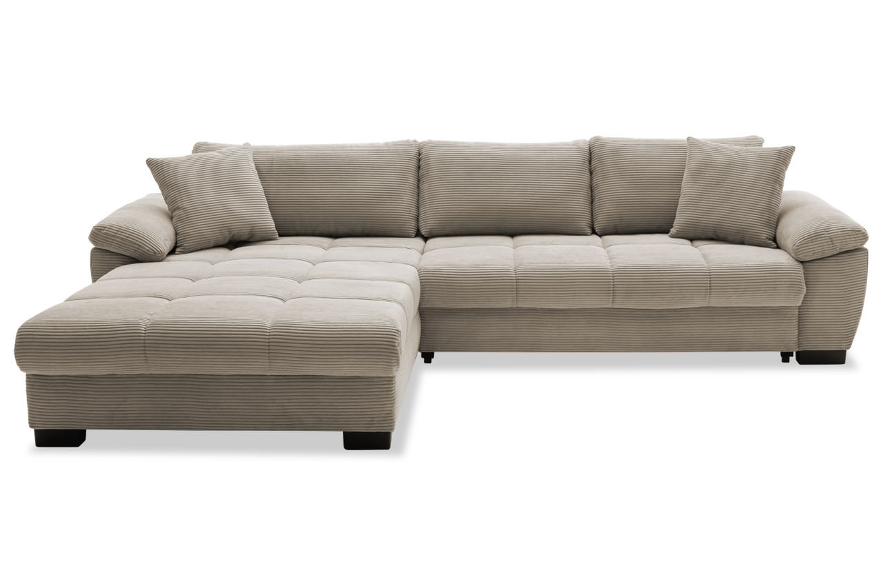 cancun ecksofa links cord stripes 03 taupe frontansicht