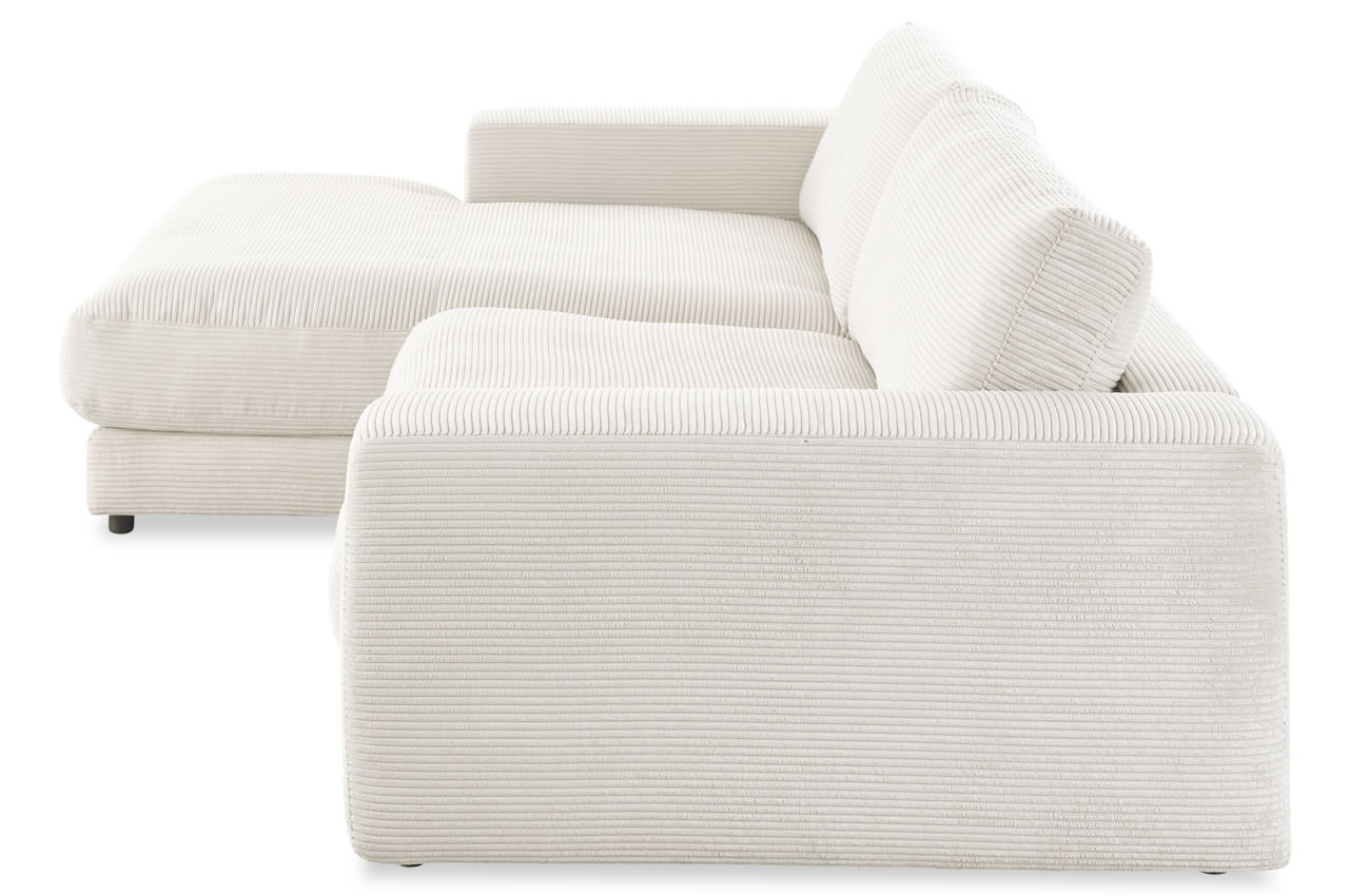 candy high end ecksofa mit longchair links cord snow seitenansicht