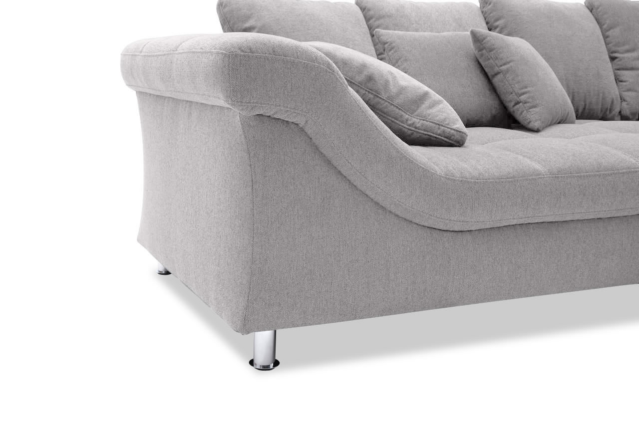 Ecksofa Calgary rechts Azzuro 4003 Hellgrau Armlehne Detailbild
