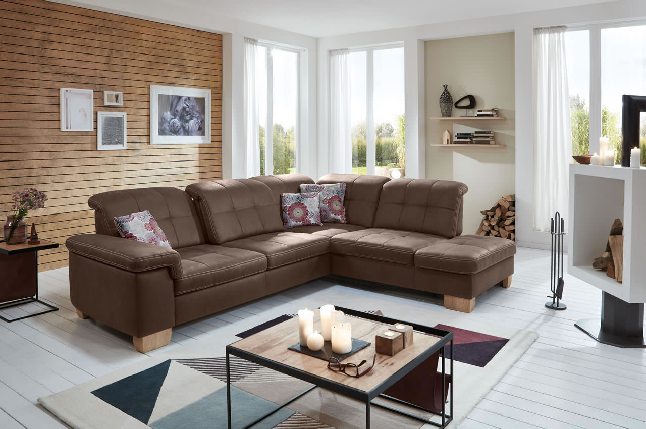 pp la16028 ecksofa rechts deluxe schoko milieu sitztiefenverstellung