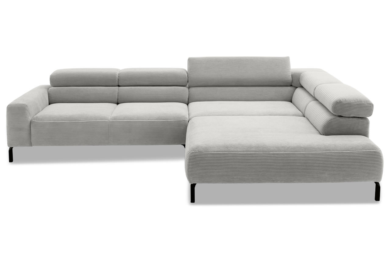 spring ecksofa rechts feincord silber frontansicht spring ecksofa rechts feincord silber frontansicht