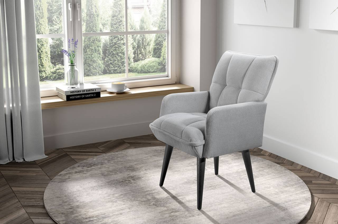 mocca kuechensessel stoff dunbar 35 silber ambiente