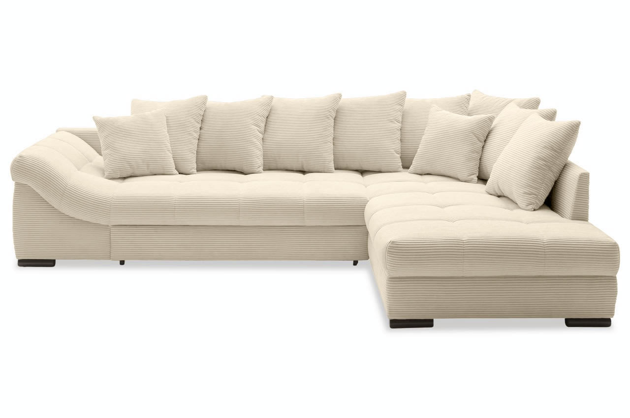 piedro ecksofa rechts cord stripes 8622 creme frontansicht