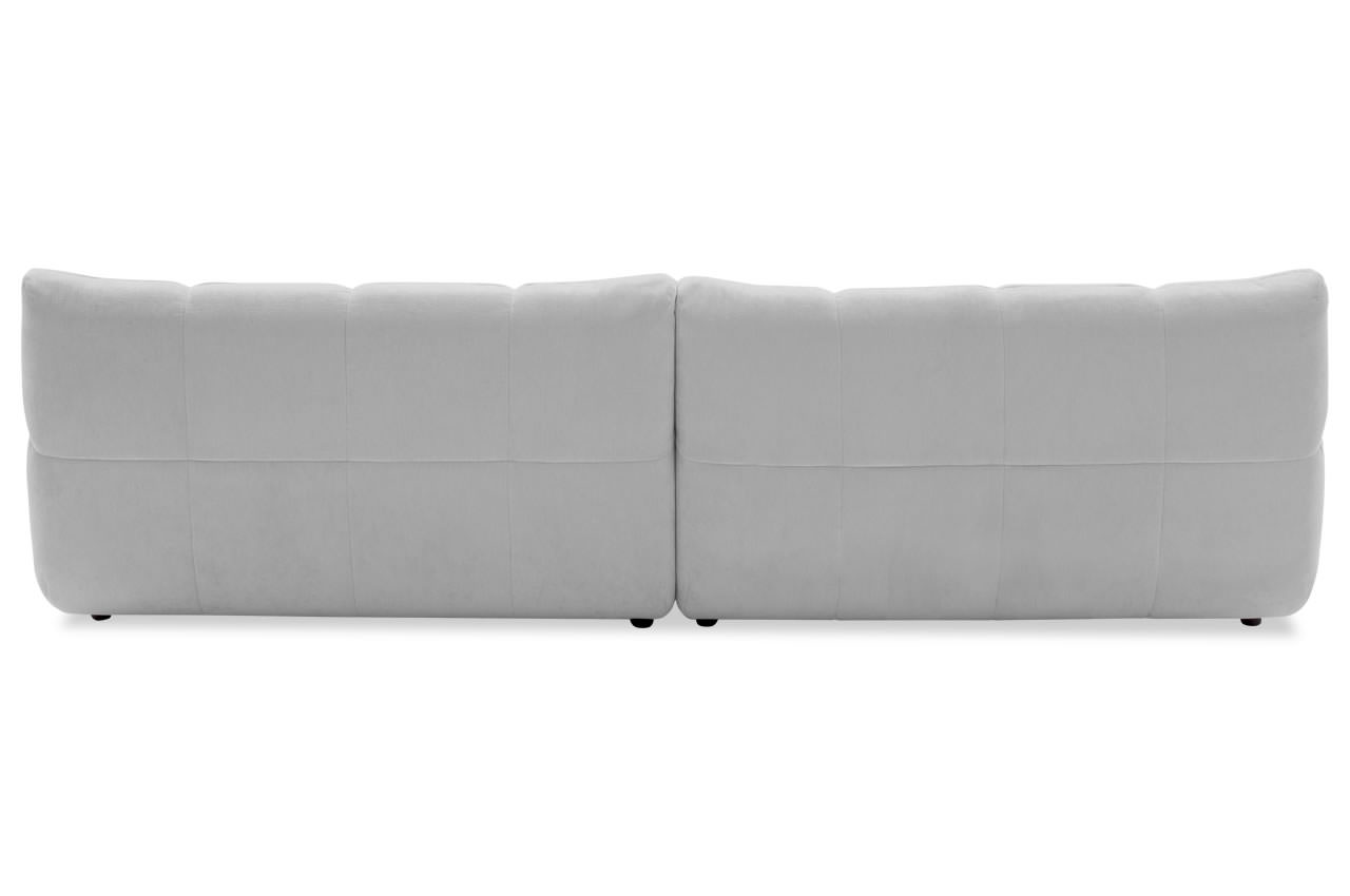 graceland ecksofa mit recamiere rechts roma platin rueckansicht frontal