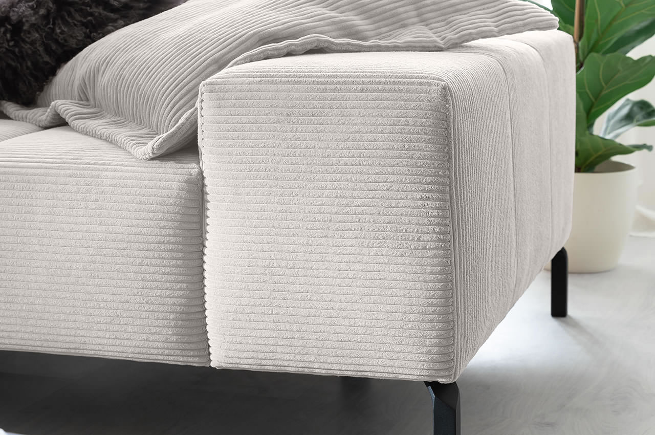 candy ecksofa links wilson xl cord hellgrau armlehne detailbild