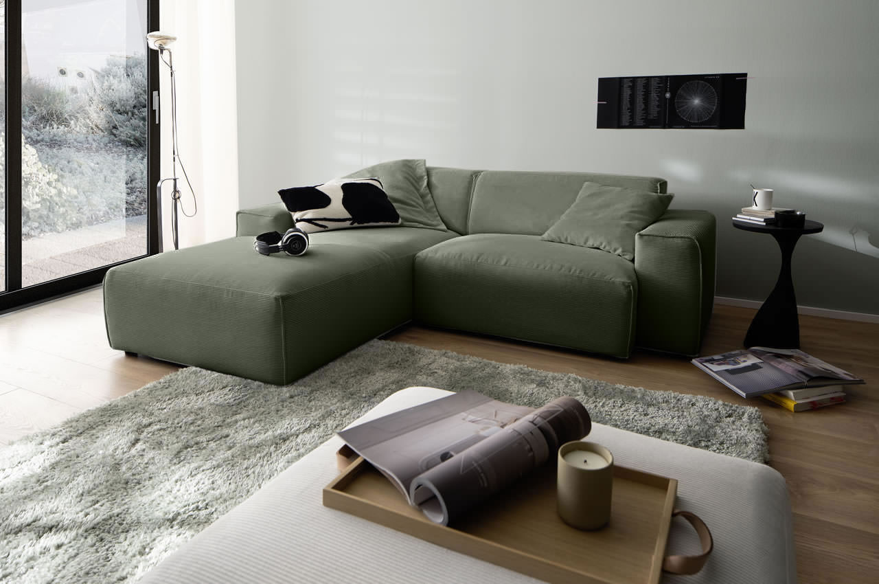 eastport ecksofa 1 5 sitzer variante links feincord olive ambiente