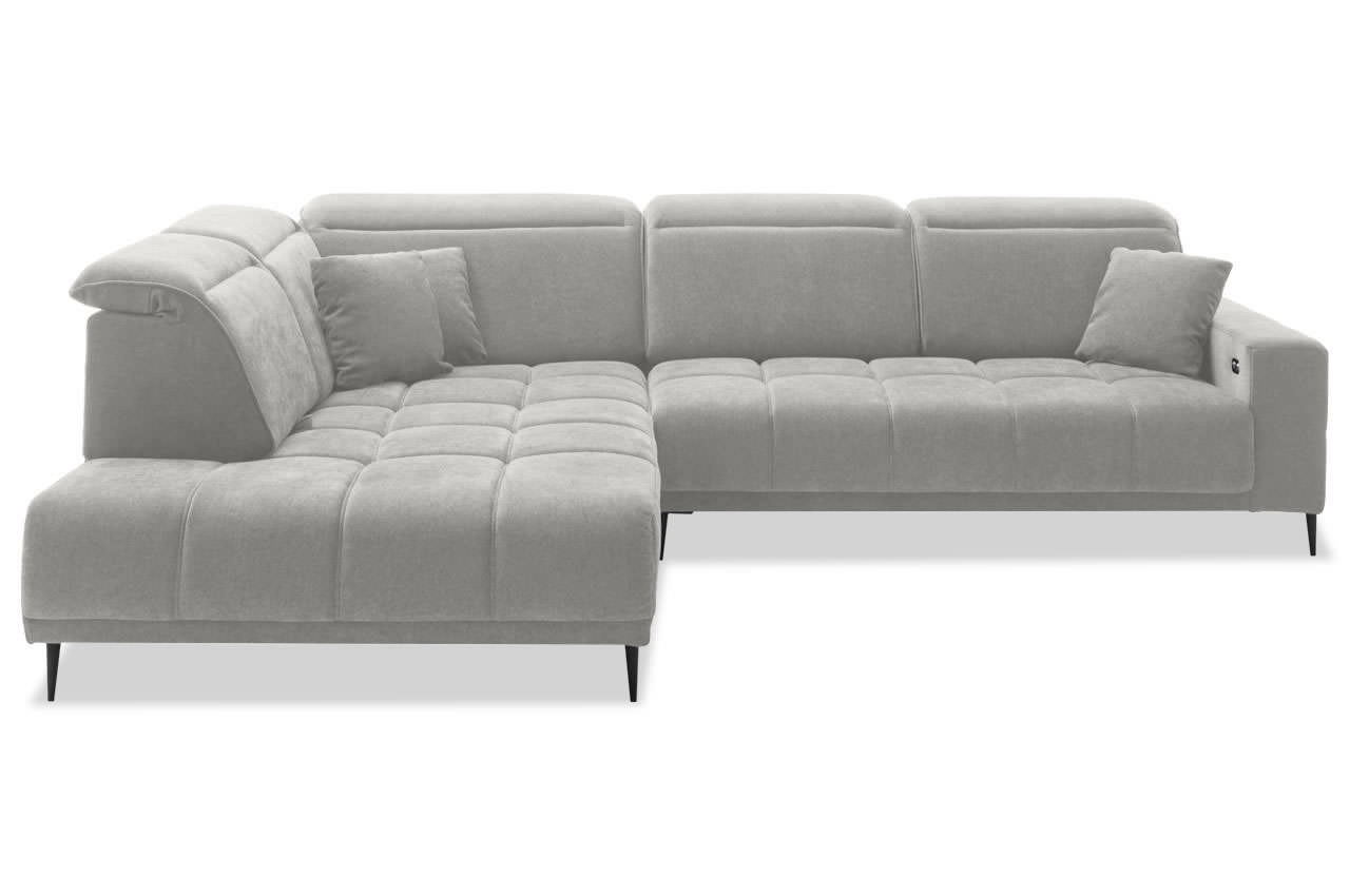 livorno ecksofa mit ottomane links aragon 80 silber frontansicht livorno ecksofa mit ottomane links aragon 80 silber frontansicht