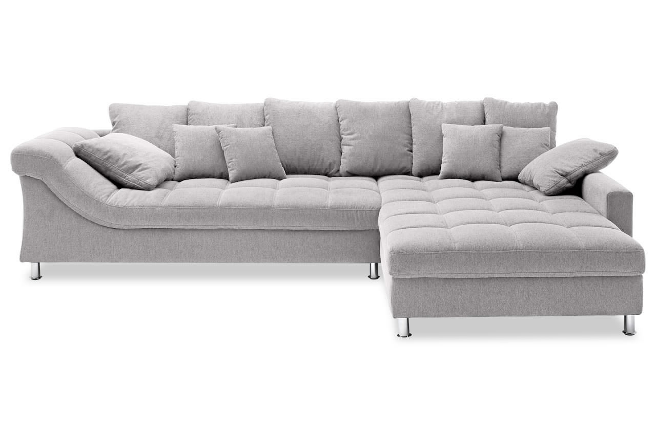 Ecksofa Calgary rechts Azzuro 4003 Hellgrau Frontansicht