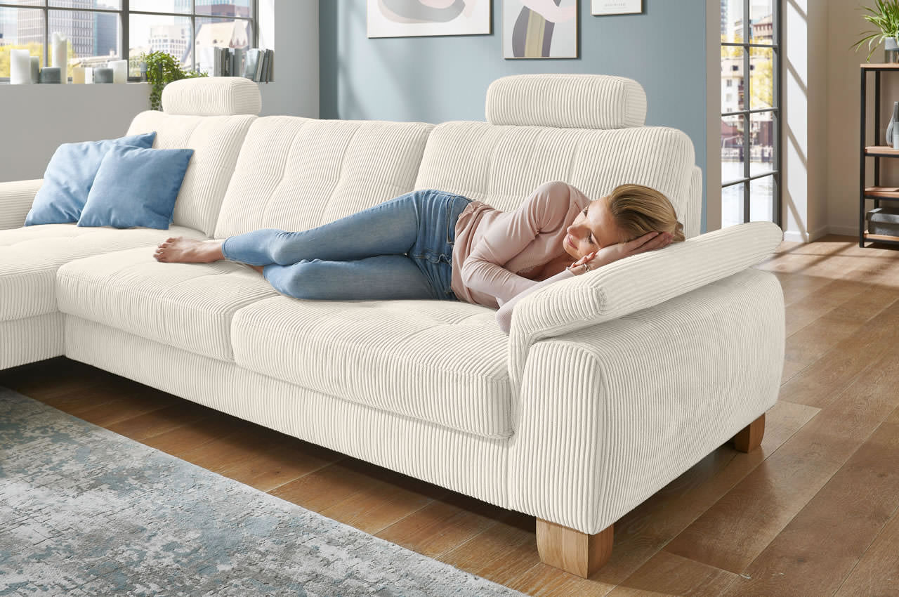 pp la19101 landart ewian ecksofa links cord natur milieu mit armteilverstellung