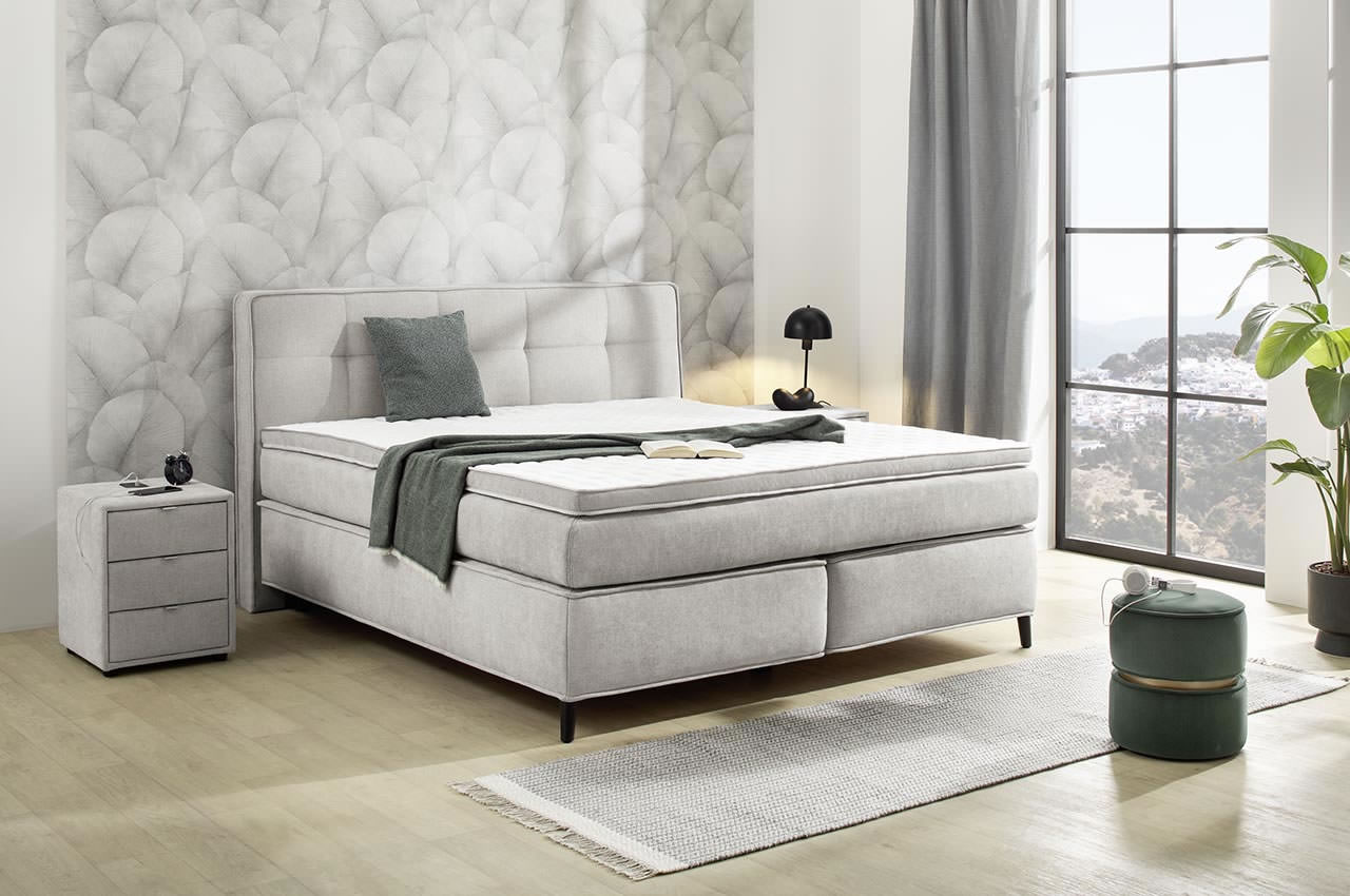 capello boxspringbett 180x200 438 29 greige milieubild