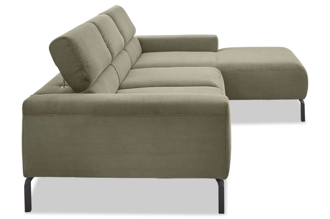 spring ecksofa mit recamiere rechts feincord olive seitenansicht spring ecksofa mit recamiere rechts feincord olive seitenansicht