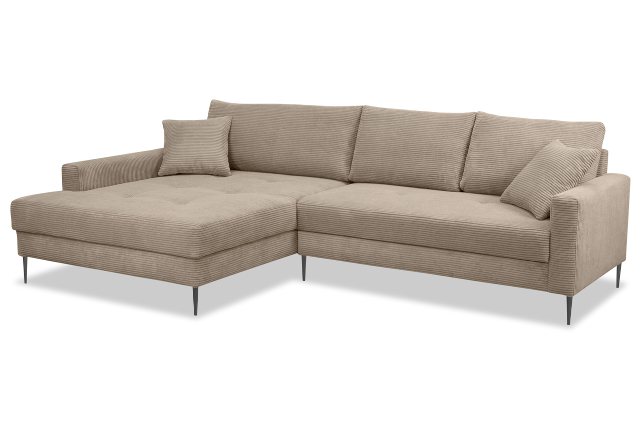 ecksofa maison links cord stripes 03 taupe ecksofa maison links cord stripes 03 taupe