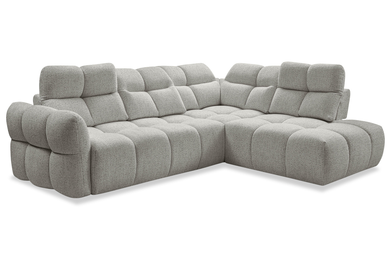 calma benix ecksofa rechts in kansas 12 grau kopfteilverstellung