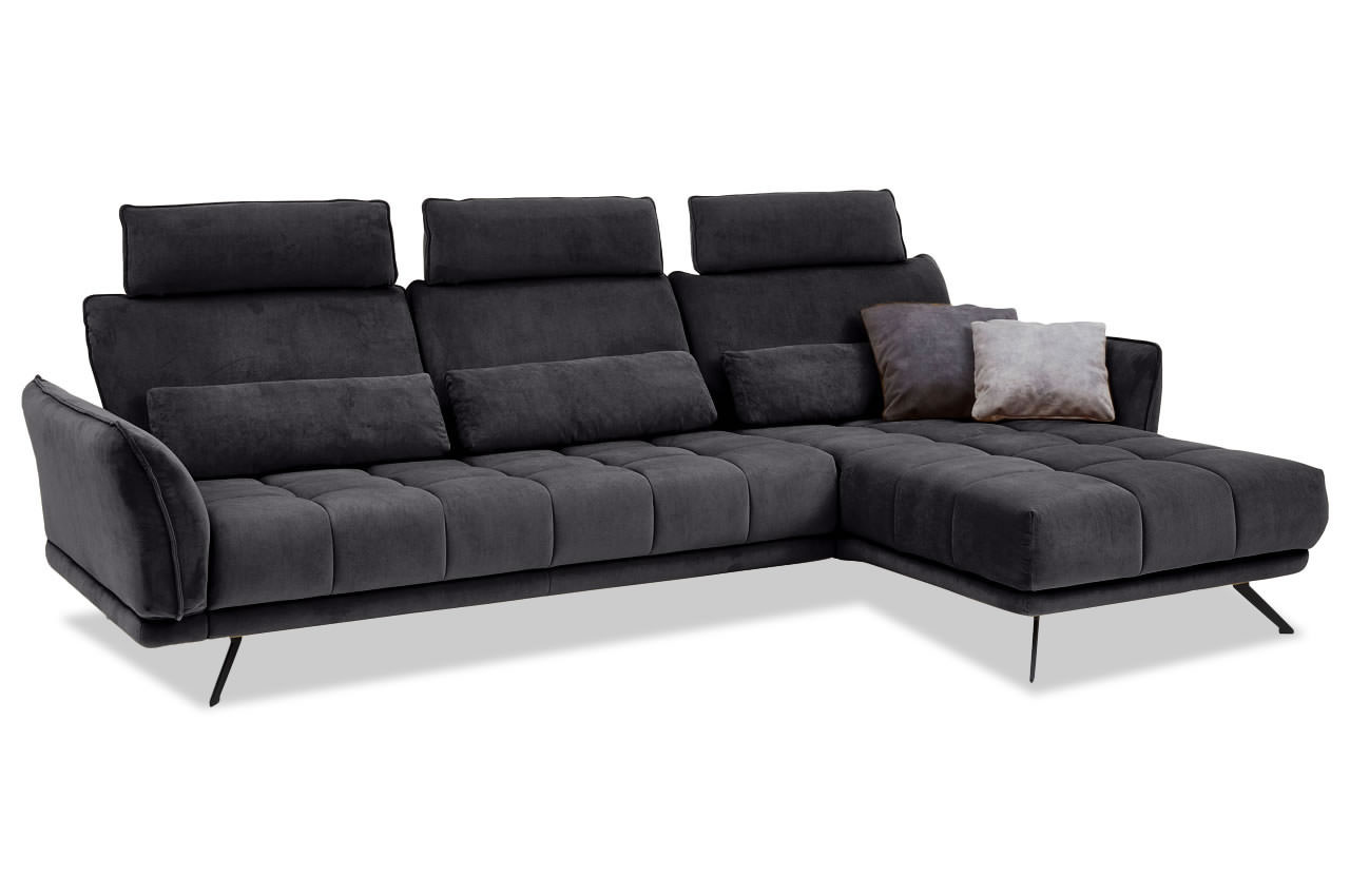 mp in20041 ecksofa rechts stoff salsa anthrazit mit zierkissen