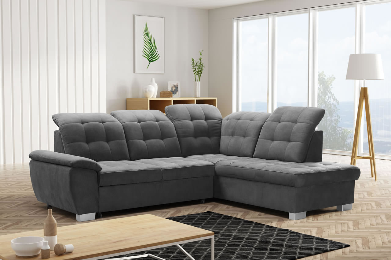 bonny ecksofa rechts mit schlaffunktion und bettkasten canyon 96 anthrazit