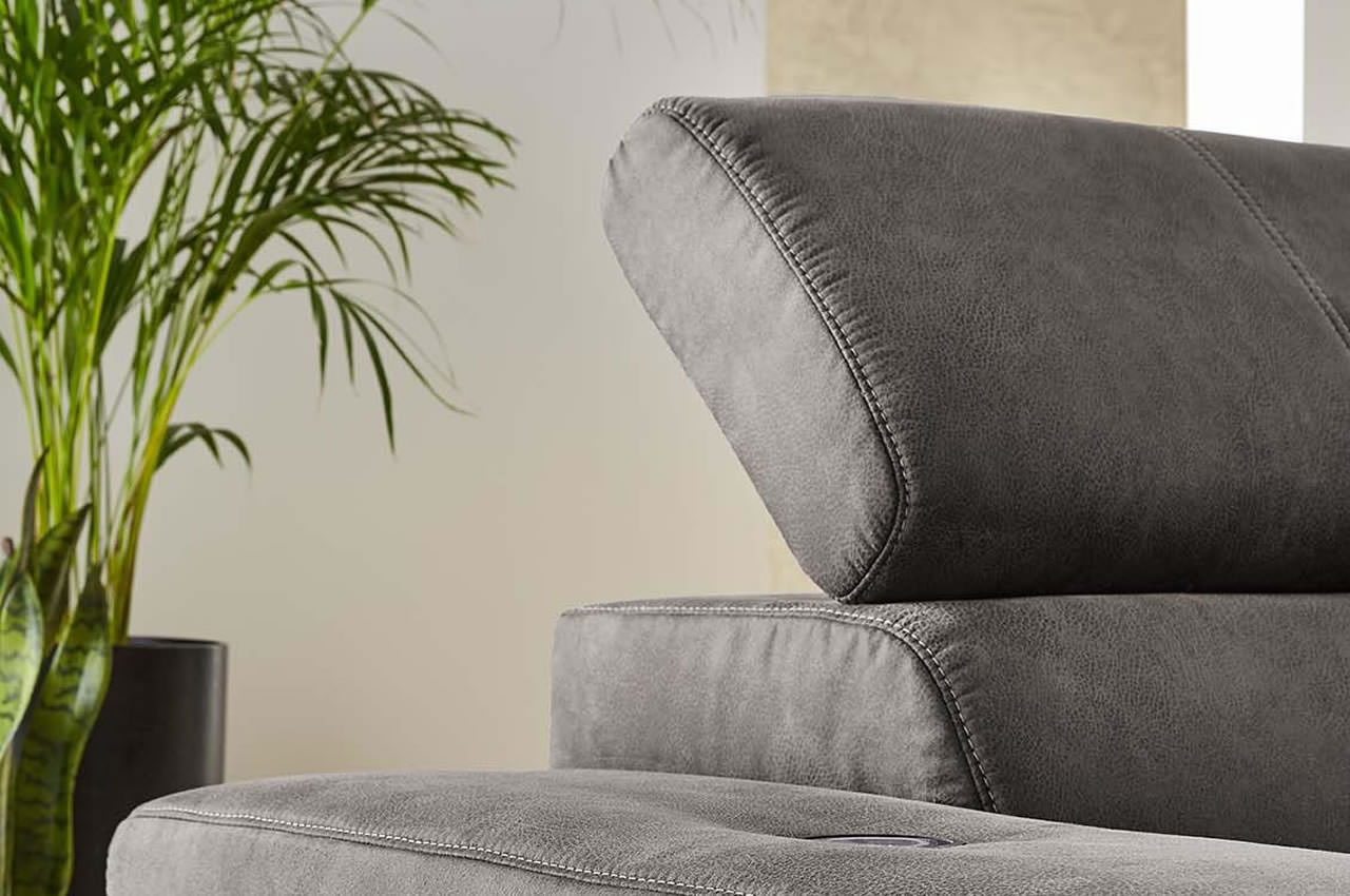 le mans ecksofa rechts stoff 415 19 grau detailbild kopfteil