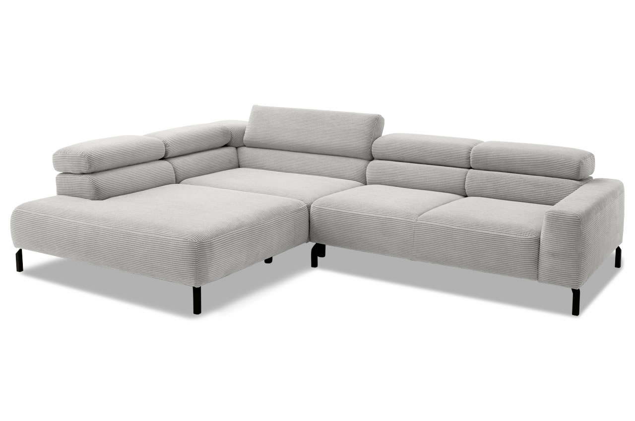 spring ecksofa links feincord silber