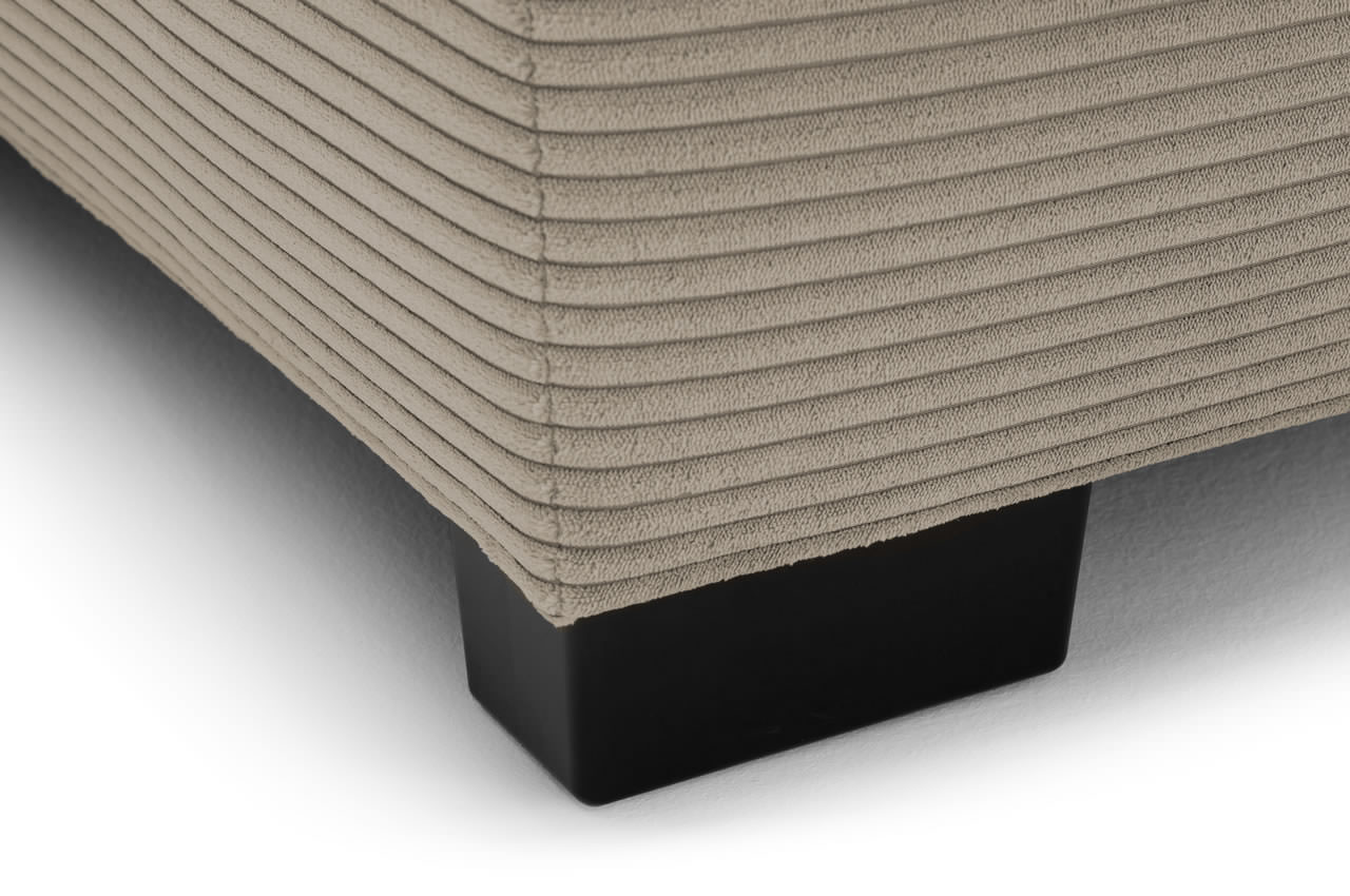 cancun ecksofa rechts cord stripes 03 taupe detailbild fuss