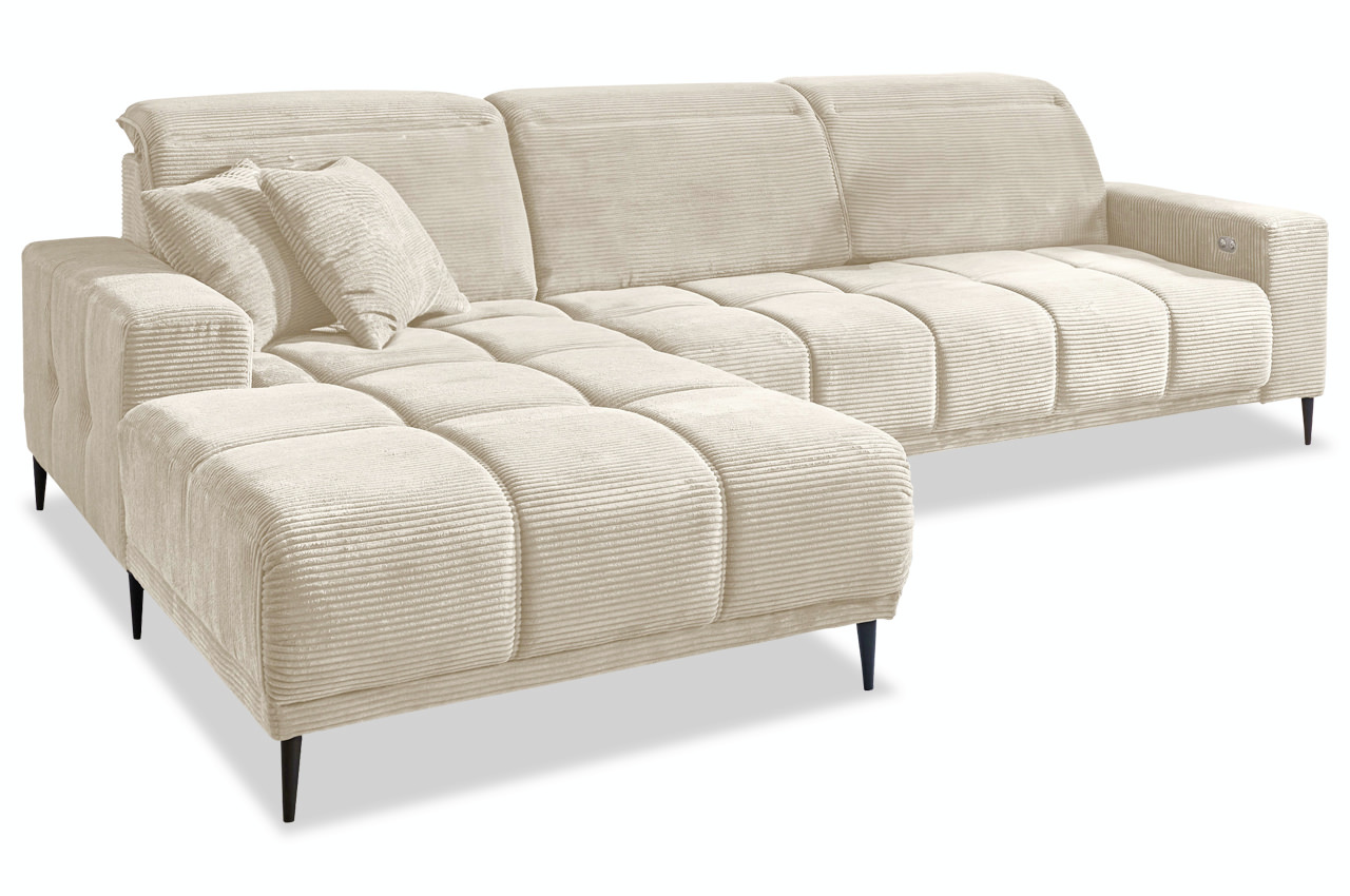 livorno ecksofa mit recamiere links cord stoff lincoln 03 beige