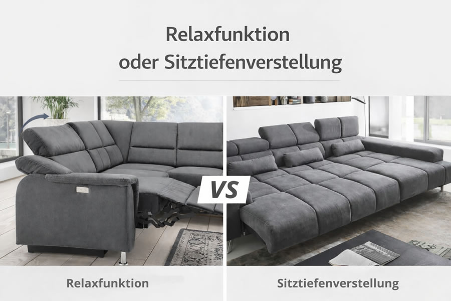 Relaxfunktion oder Sitztiefenverstellung – welche Sofa-Funktion passt besser?