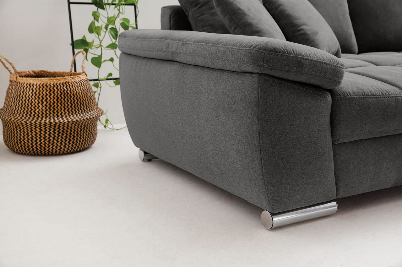farina ecksofa variante links stoff leaf 09 anthrazit detailbild armlehne
